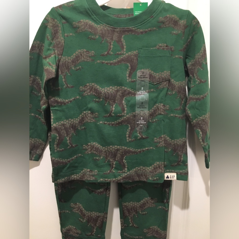 NWT GAP Organic Cotton Dinosaur Print Matching Set NWT | Size 2T 🦕